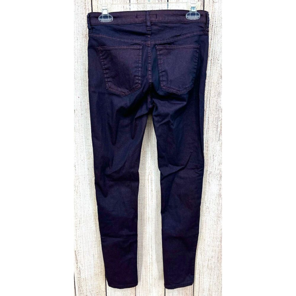 Free People Glitter Jeans Size 27 Sparkle Purple Denim Skinny Mid Rise Pants - Picture 2 of 9